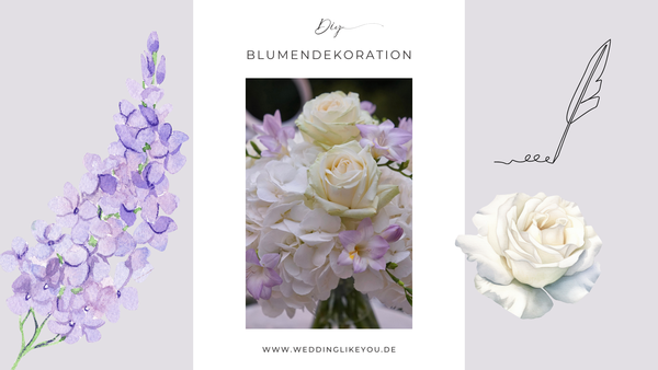 DIY-Blumendekoration in Ivory & Flieder DIY-Blumendekoration in Ivory & Flieder